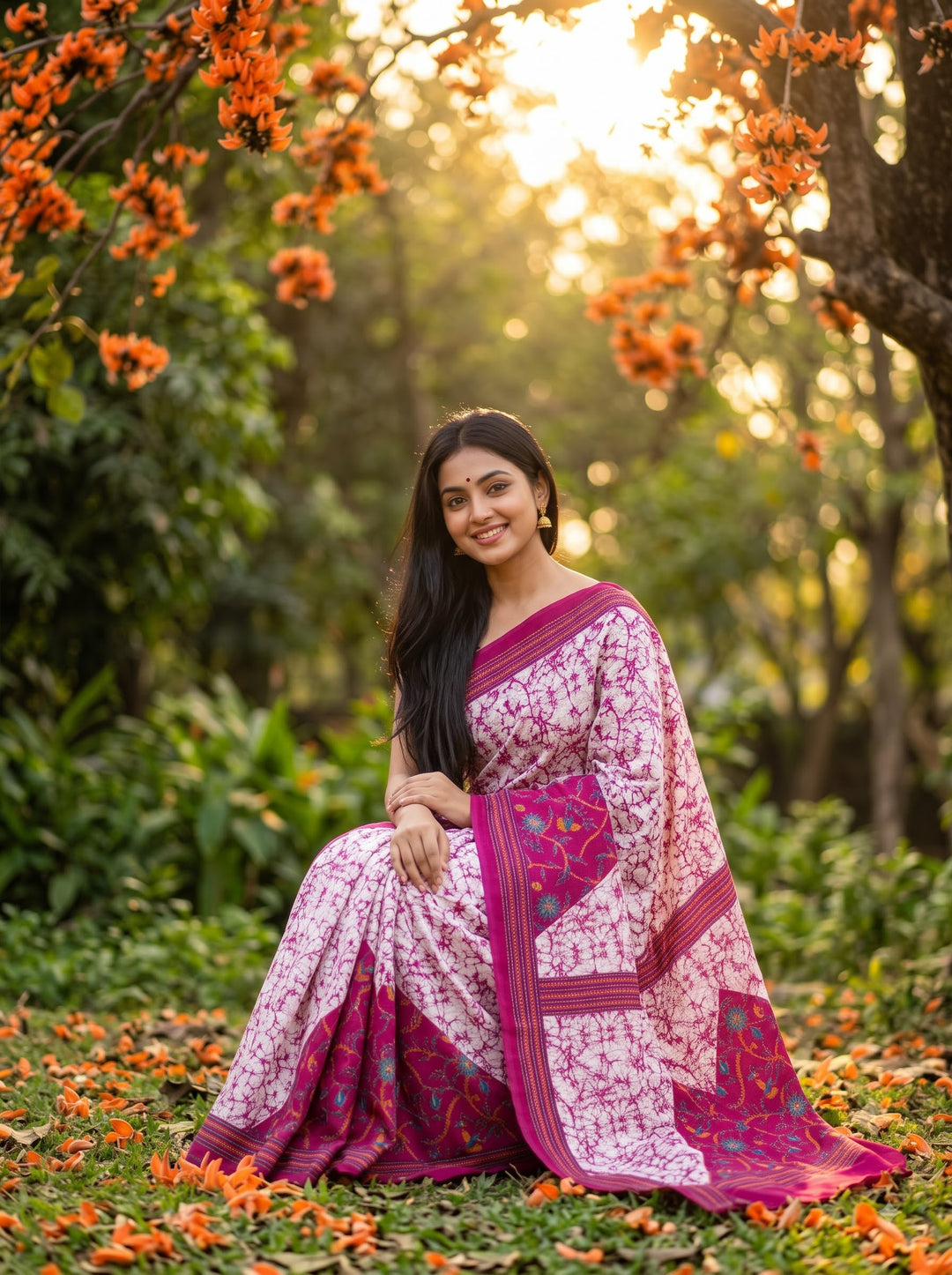 Trikon Ranga Fancy Silk Saree