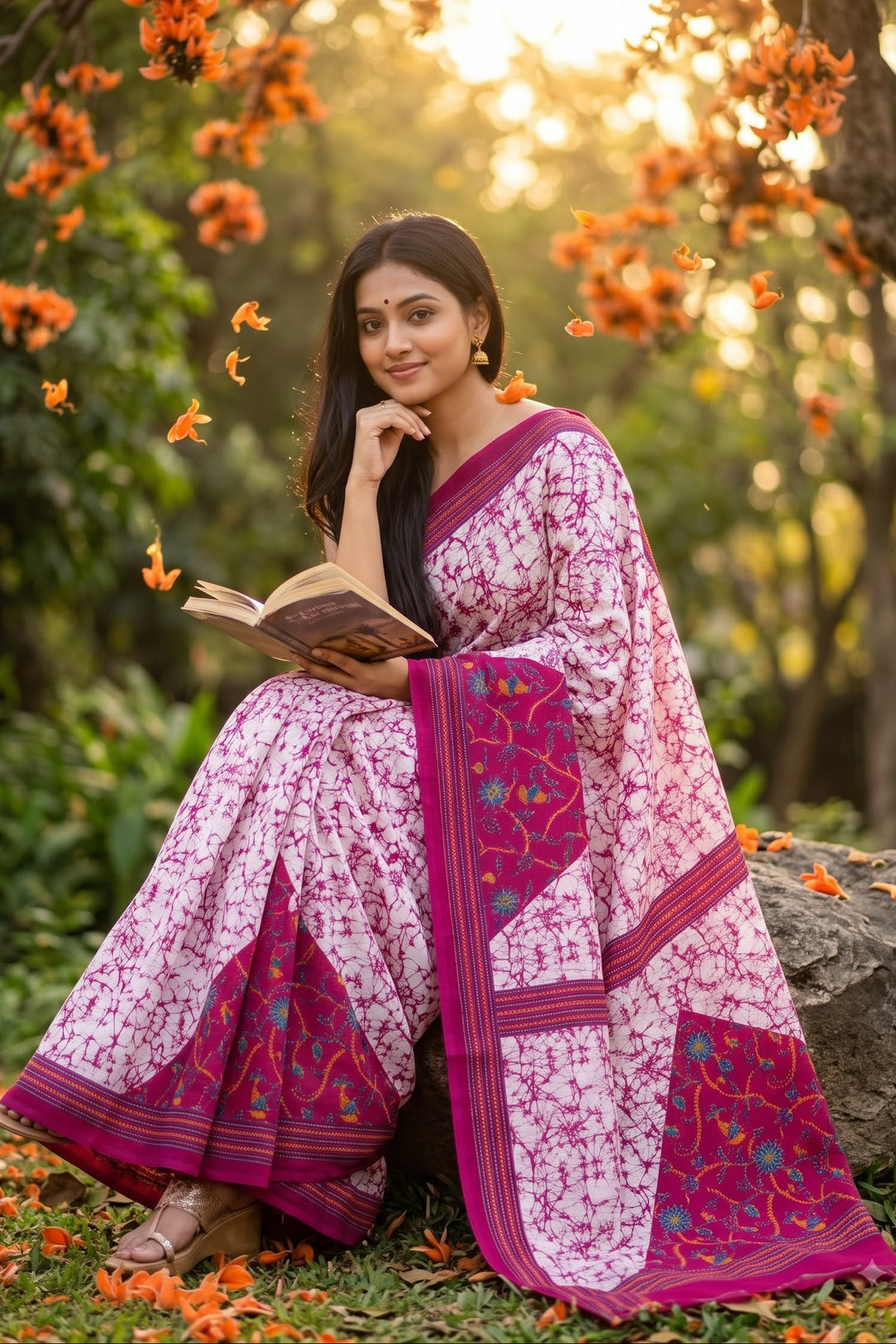 Trikon Ranga Fancy Silk Saree