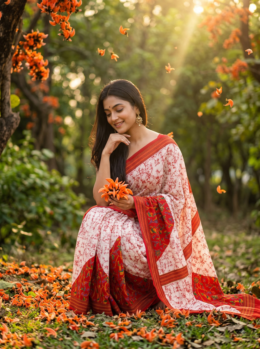 Trikon Ranga Fancy Silk Saree