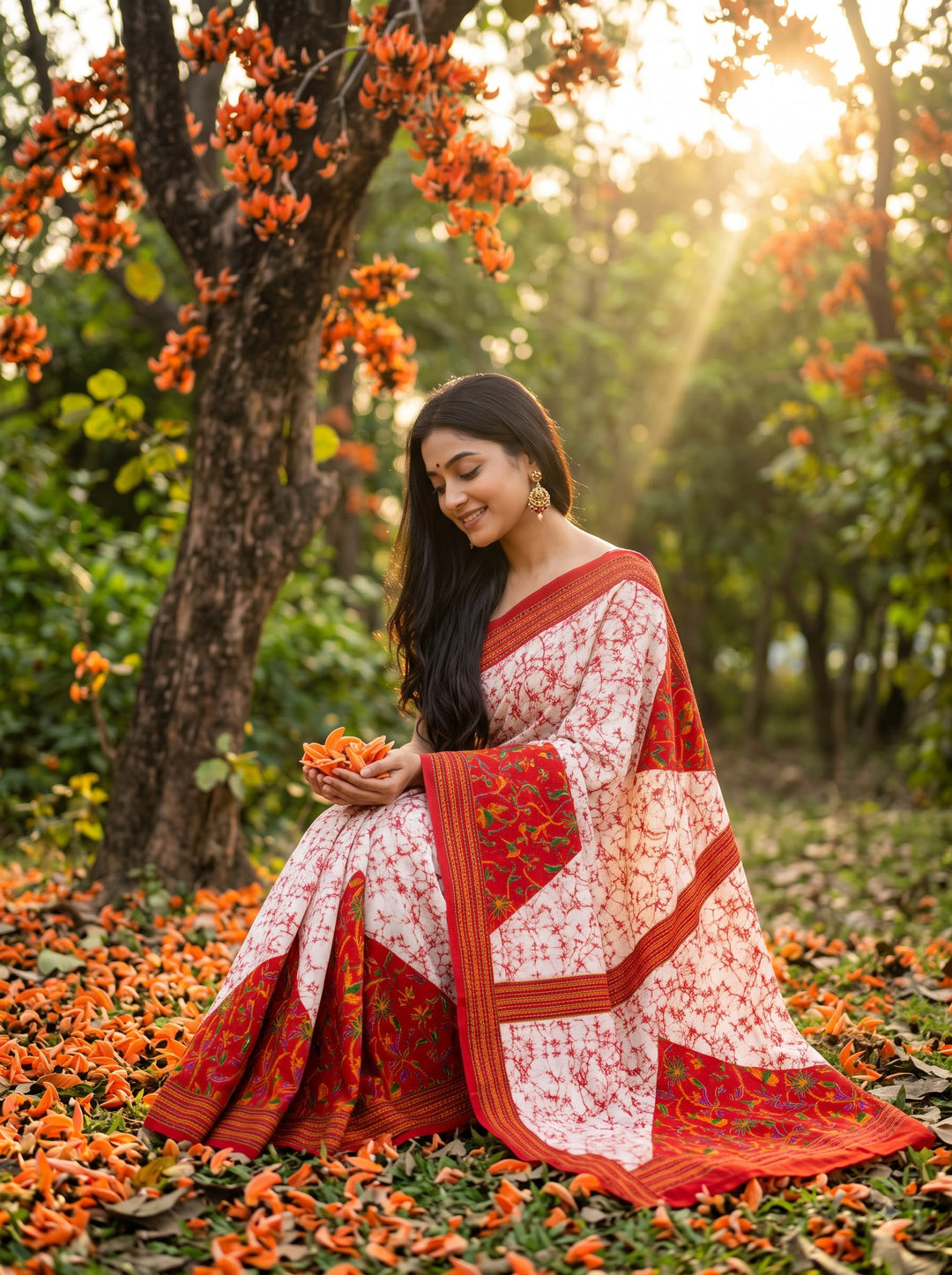 Trikon Ranga Fancy Silk Saree