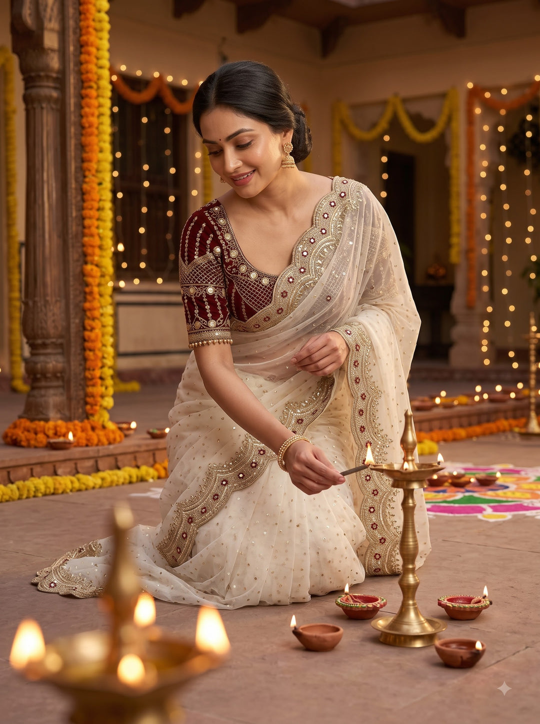 All That Glitters – Sequin & Zari Embroidered Frendy Satin Silk Saree