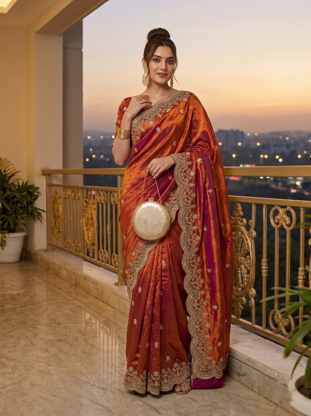 Glam Theory – Fancy Silk Saree with Sequin & Zari Embroidered