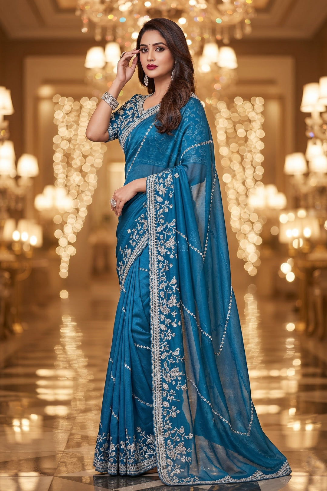 Most Recent Fancy silk Saree