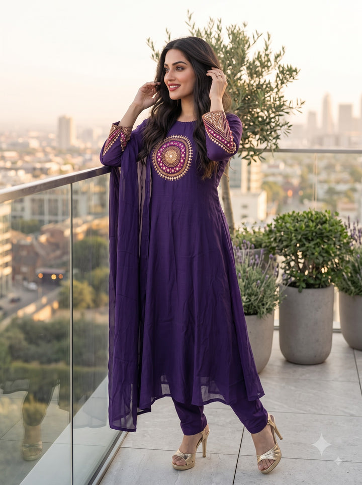 Sky Serenity Cotton Kurti Set