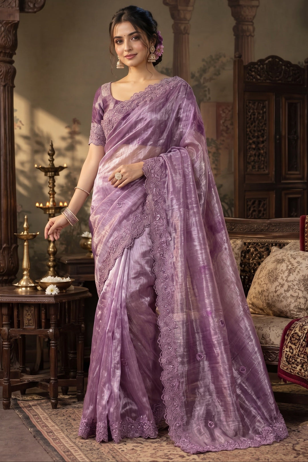 Traditional Heart Fancy Silk Saree