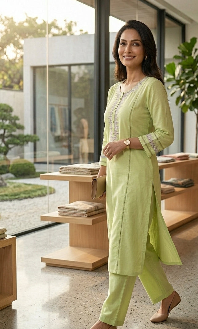 Modern Charm Cotton Kurti Set
