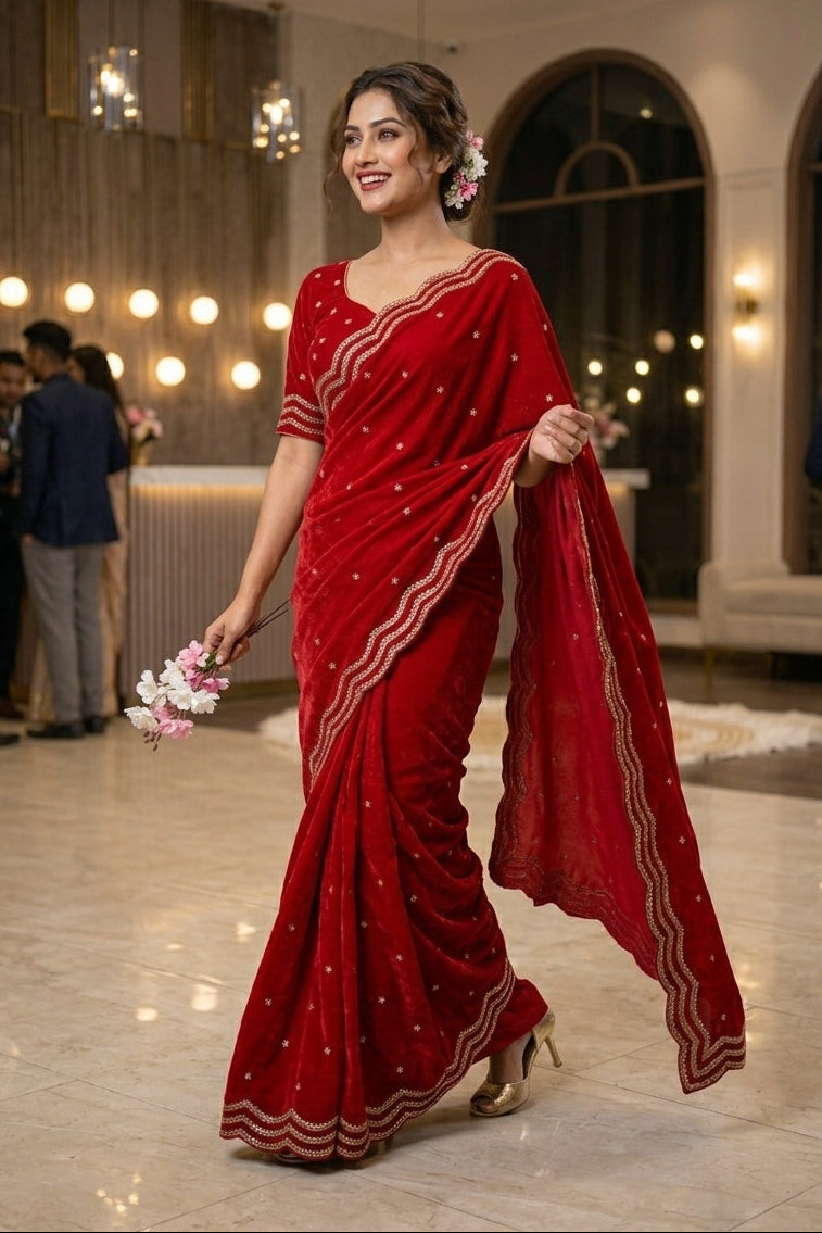 Ethnic Spiral Fancy Silk Saree
