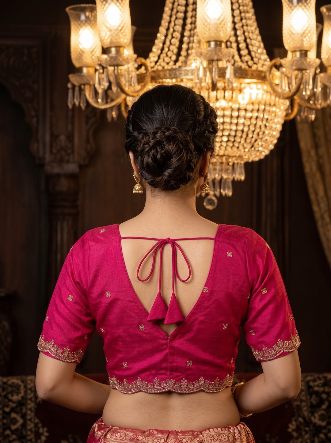 Falling For Florals Vichitra Silk Blouse