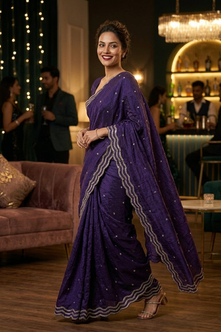 Ethnic Spiral Fancy Silk Saree