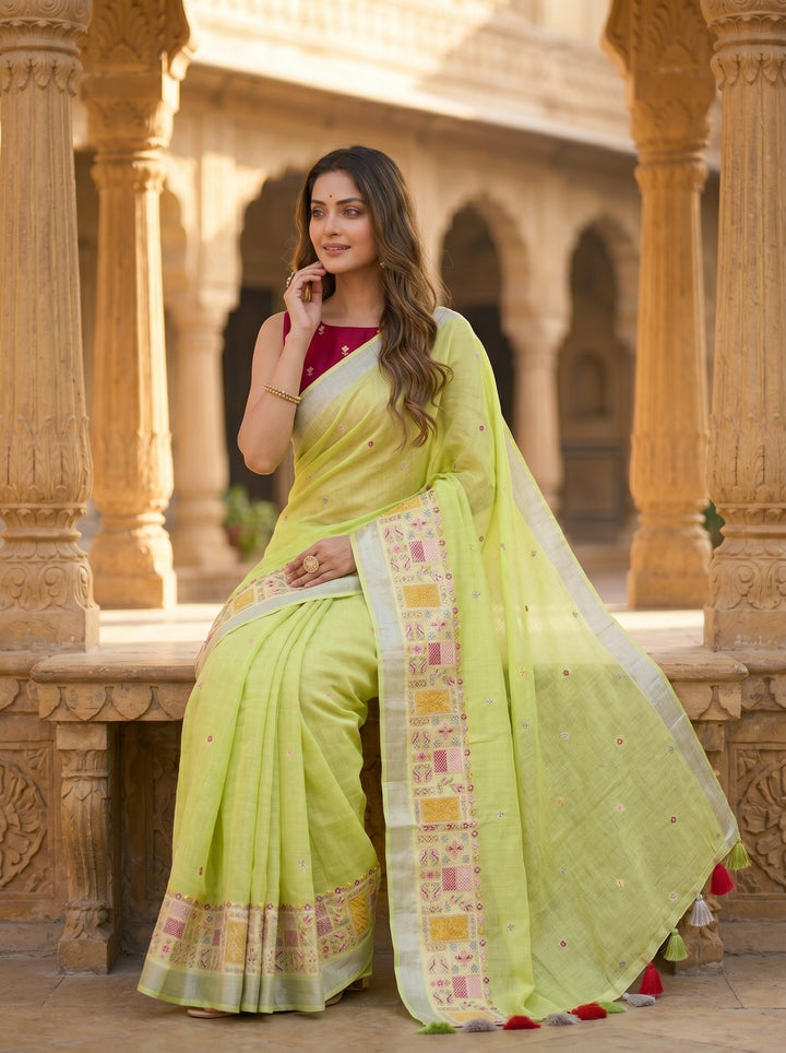 Inner Goddess- Fancy Linen Saree