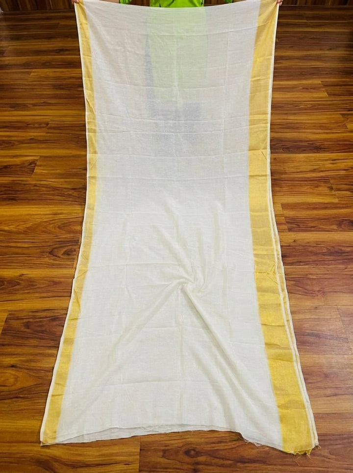 Golden Pearl-Cotton Saree