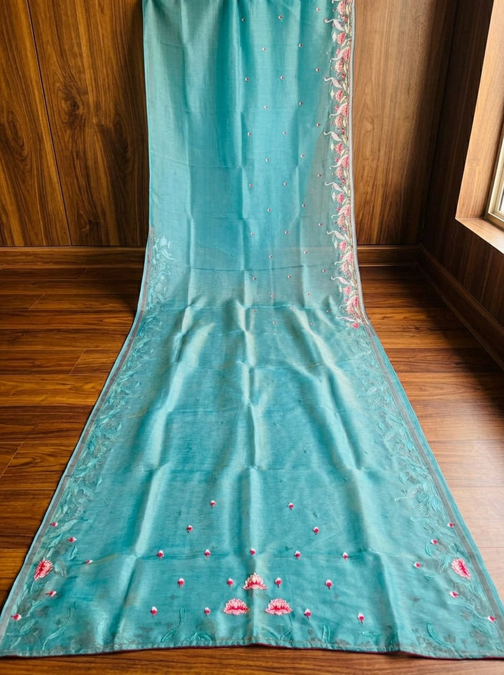 Secret Pulse Fancy Partywear Embroidery Silk Saree