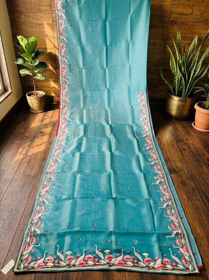 Secret Pulse Fancy Partywear Embroidery Silk Saree
