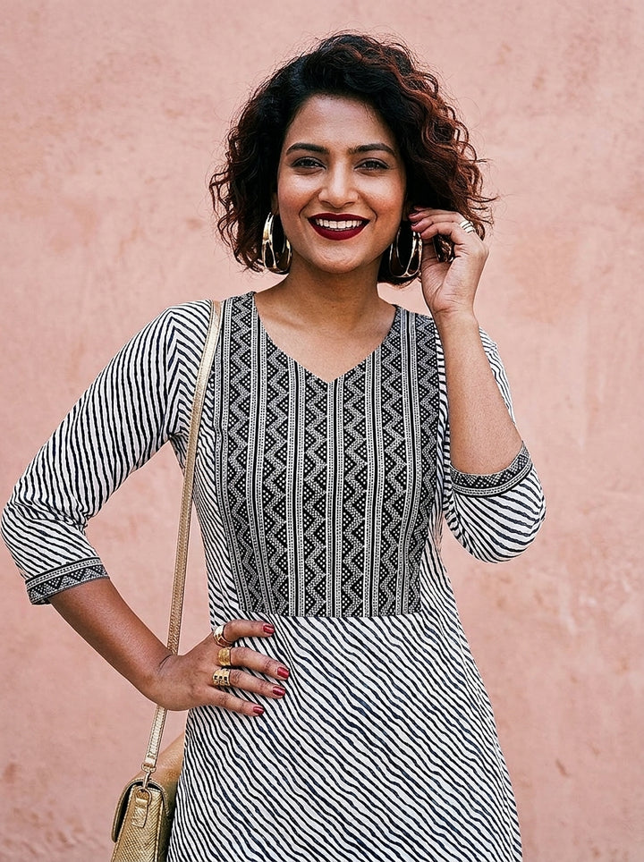 Indigo Wave Kurti Cotton Kurti