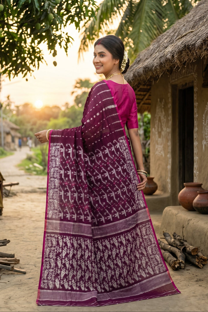 Shatarupa Bengal Jamdani Saree(Wine)
