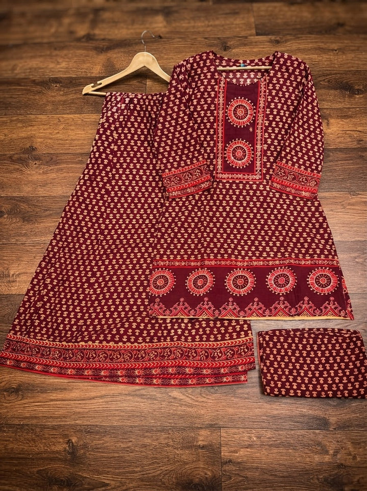 Floral Fable Cotton Kurti Set