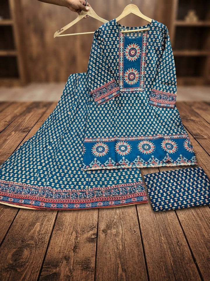 Floral Fable Cotton Kurti Set