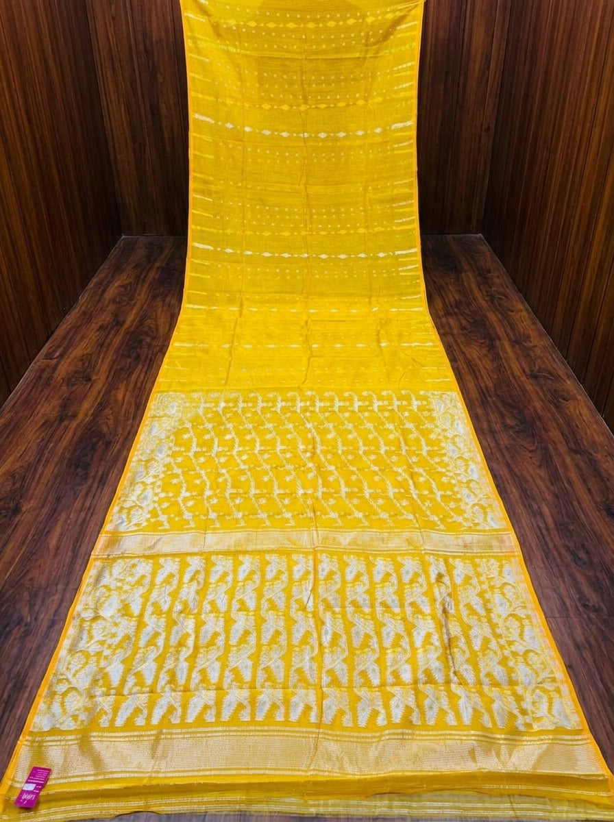 Shatarupa Bengal Jamdani Saree (Yellow)