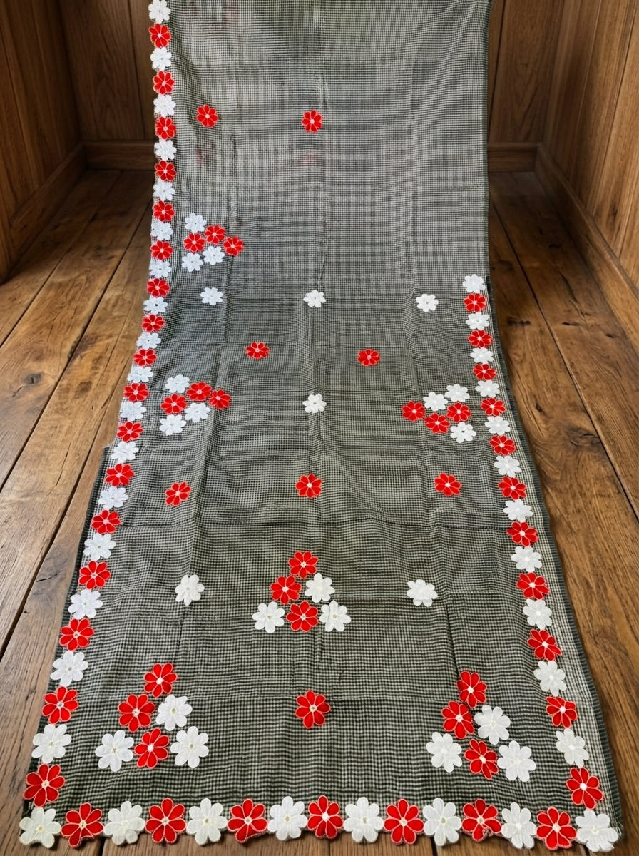 Surdhwani- Reshom Kota Applique Saree