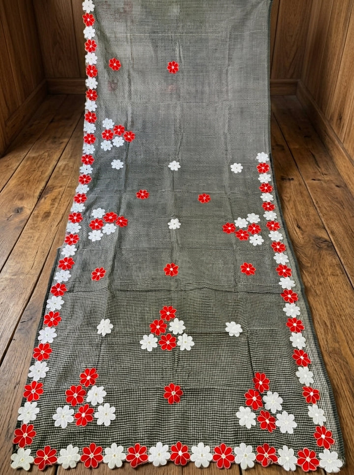 Surdhwani- Reshom Kota Applique Saree
