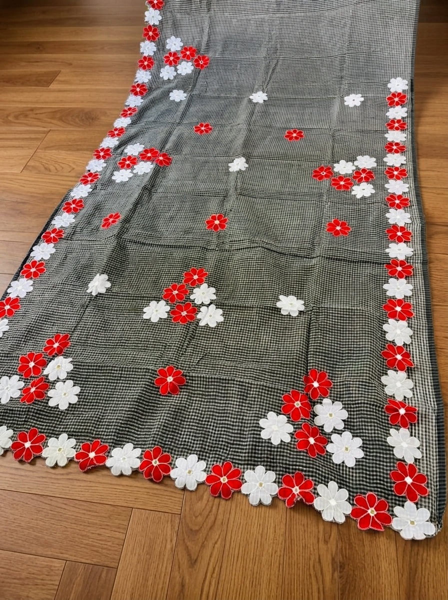 Surdhwani- Reshom Kota Applique Saree
