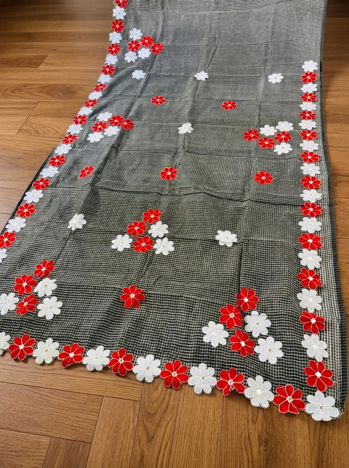 Surdhwani- Reshom Kota Applique Saree