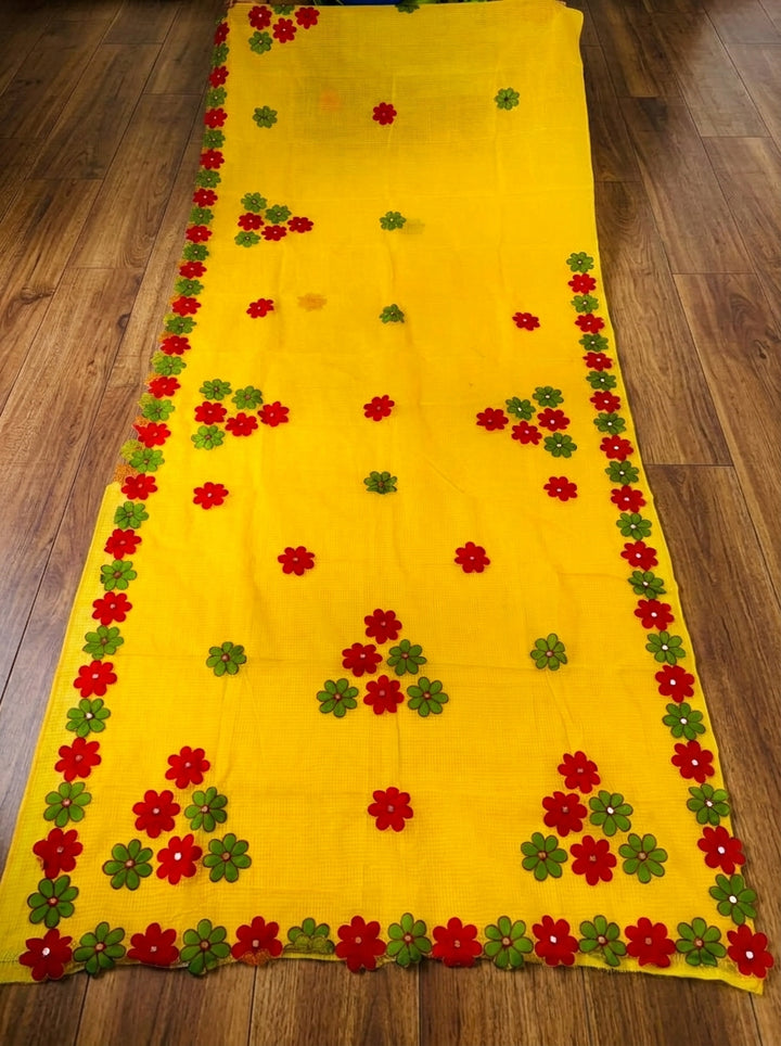 Surdhwani- Reshom Kota Applique Saree