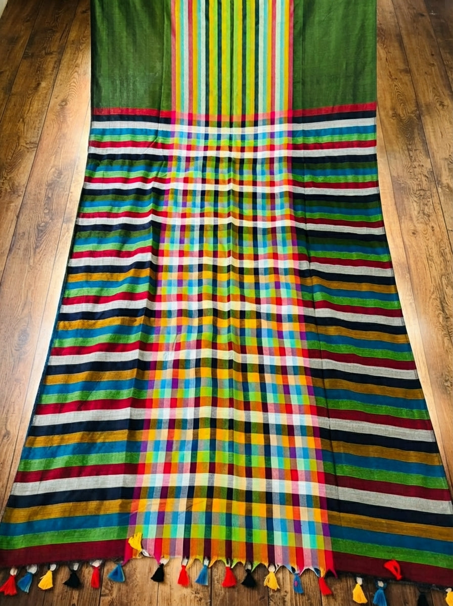 Saptaranga Khadi Cotton Saree