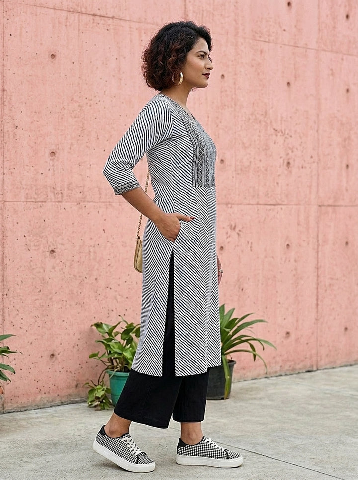 Indigo Wave Kurti Cotton Kurti