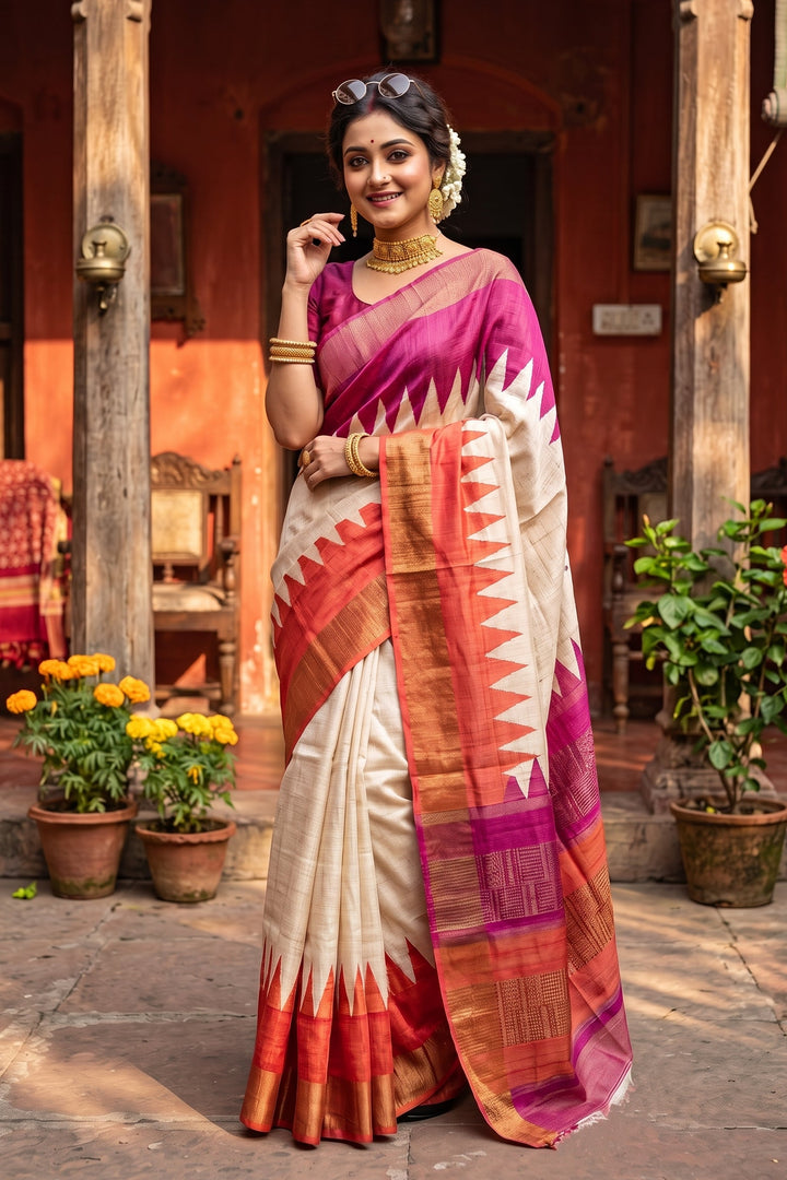 Aura of Gold Ghicha Tussar Silk Saree