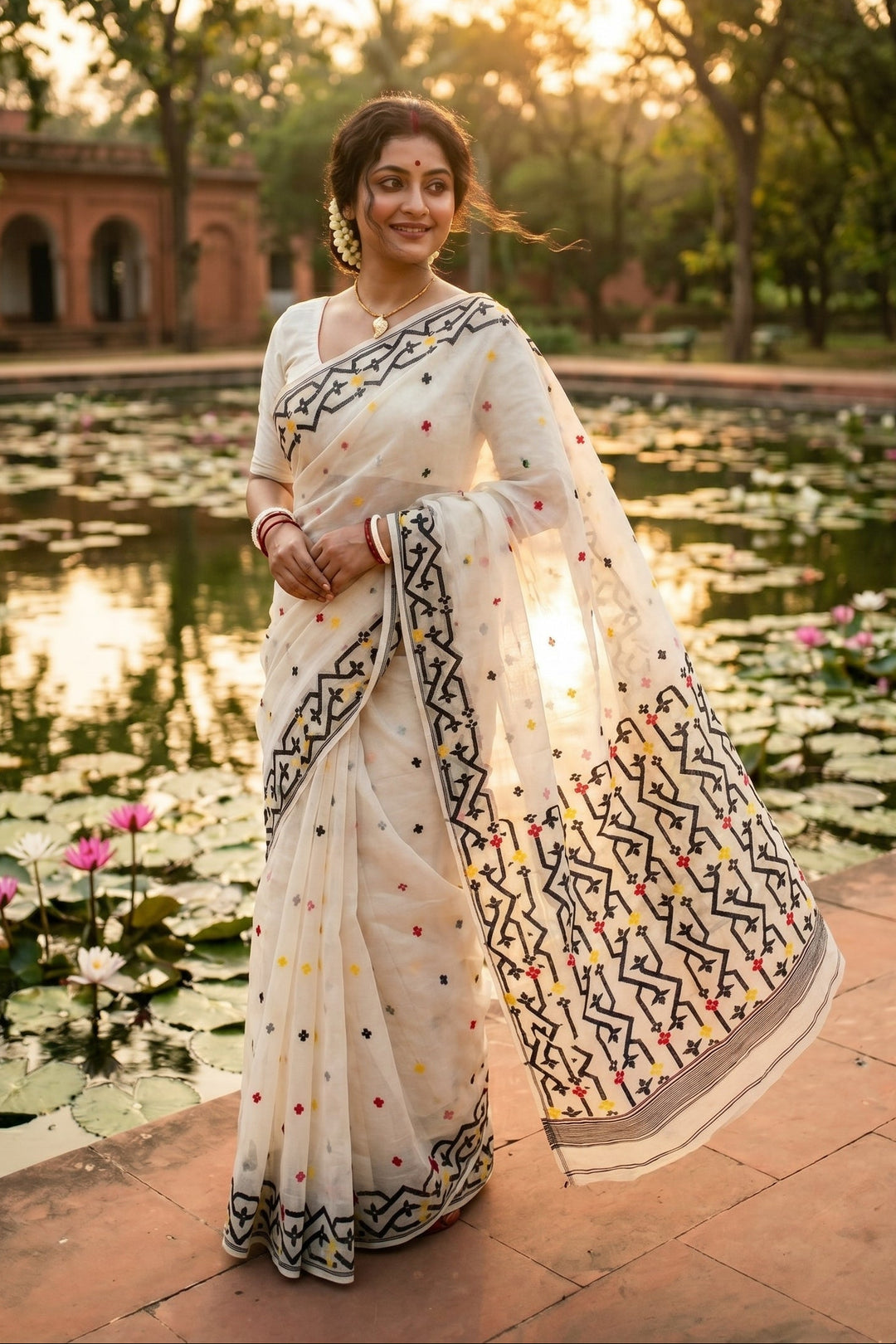 Chorui Pakhi Dhakai Jamdani Saree