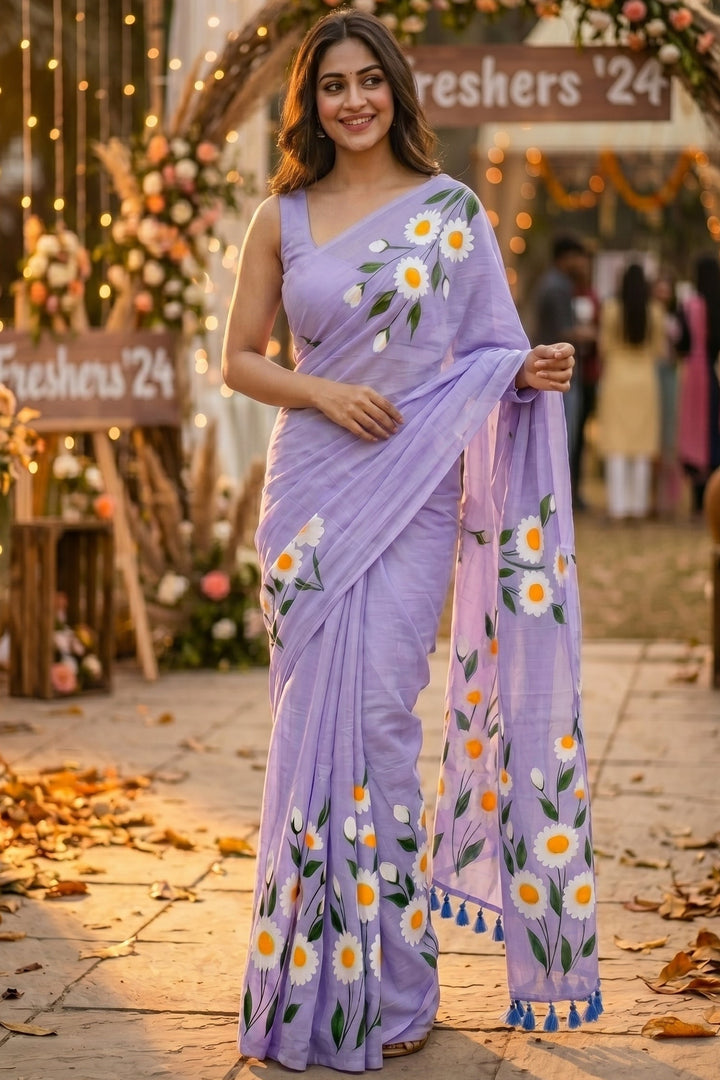 The perfect fresher's party  Mul Cotton Saree