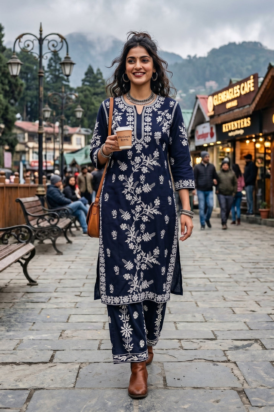 The Floating Cloud Rayon Kurti Set
