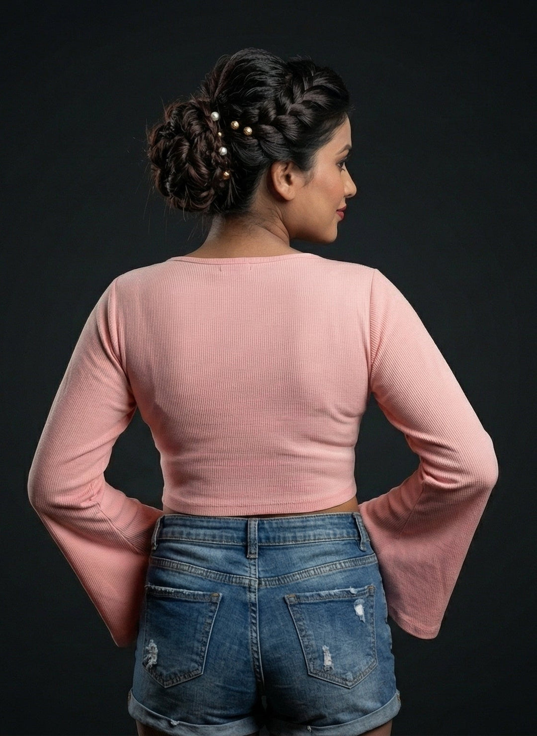80s Style Crop Western Top
