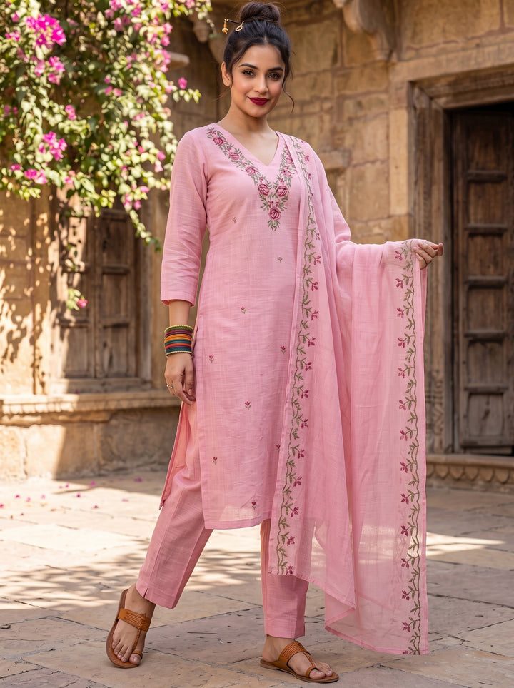 Touch of Pink Kota Doriya Kurti Set