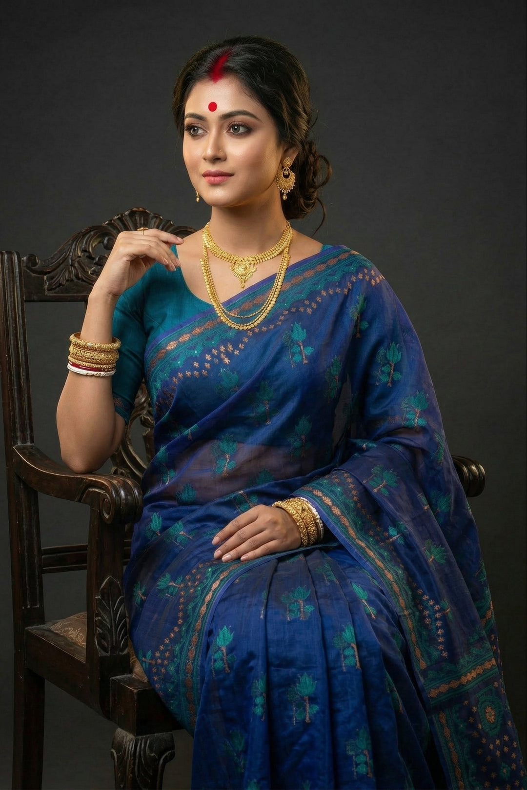 Pata Bahar Bengal Jamdani Saree