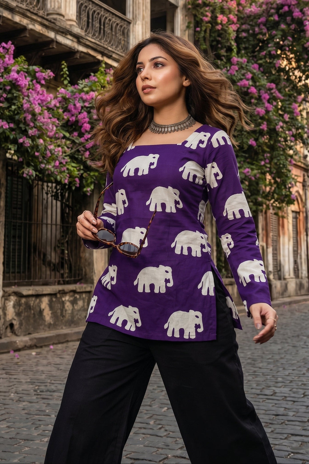 Poetry of Petals Printed Rayon Top