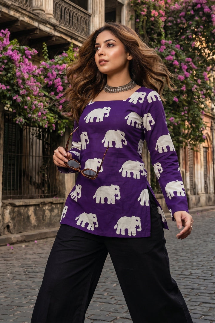 Poetry of Petals Printed Rayon Top