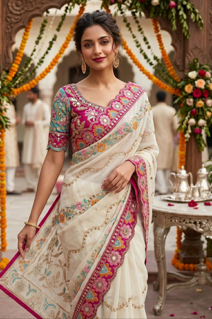 Wedding Vibe Rangoli Silk Saree