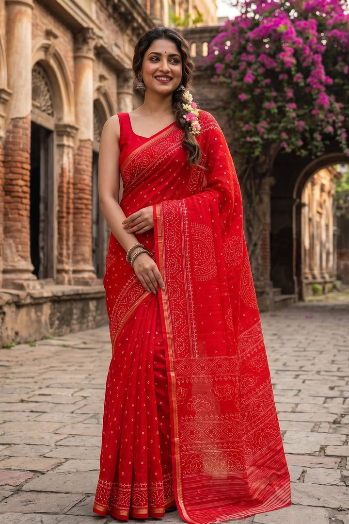 Fire of Fusion Georgette Silk Saree