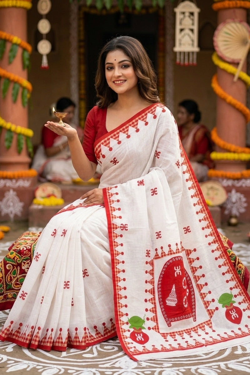 Shubhanjali Kota Applique Saree