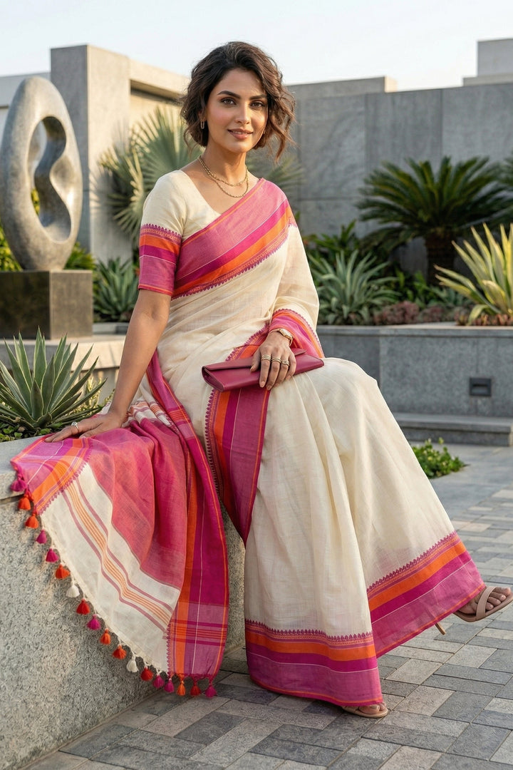 Snigdha Probha Dhaniyakhali Khadi Cotton Saree