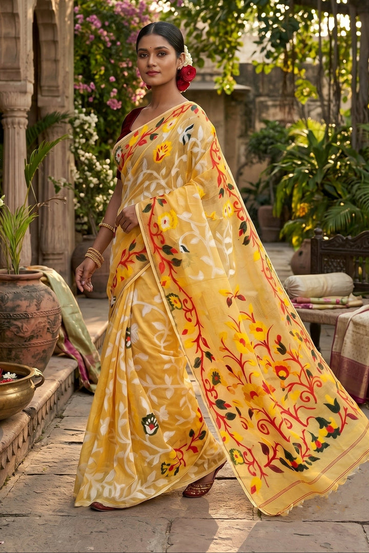 Neel Megh Dhakai Jamdani Saree