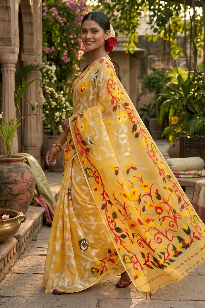 Neel Megh Dhakai Jamdani Saree