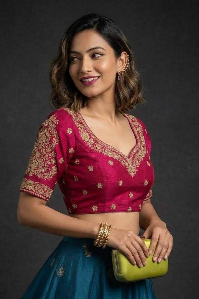 Emerald Vine Zari New Designer Blouse