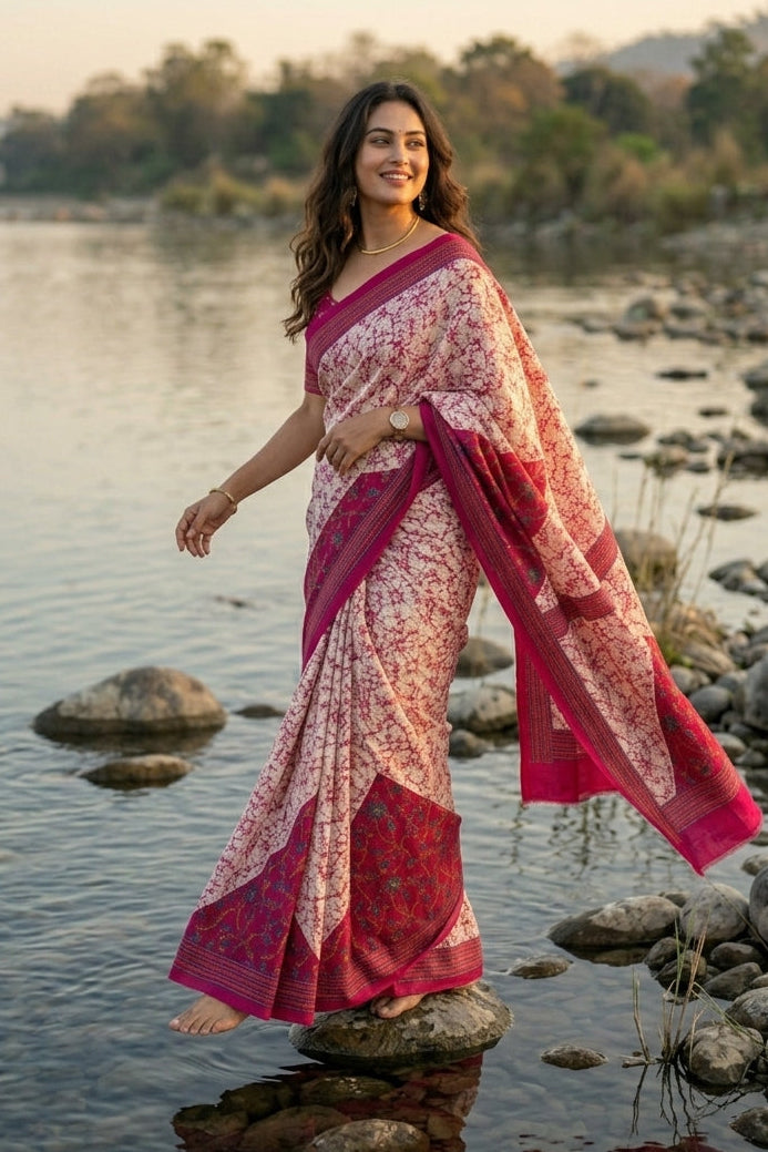 Trikon Ranga Fancy Silk Saree