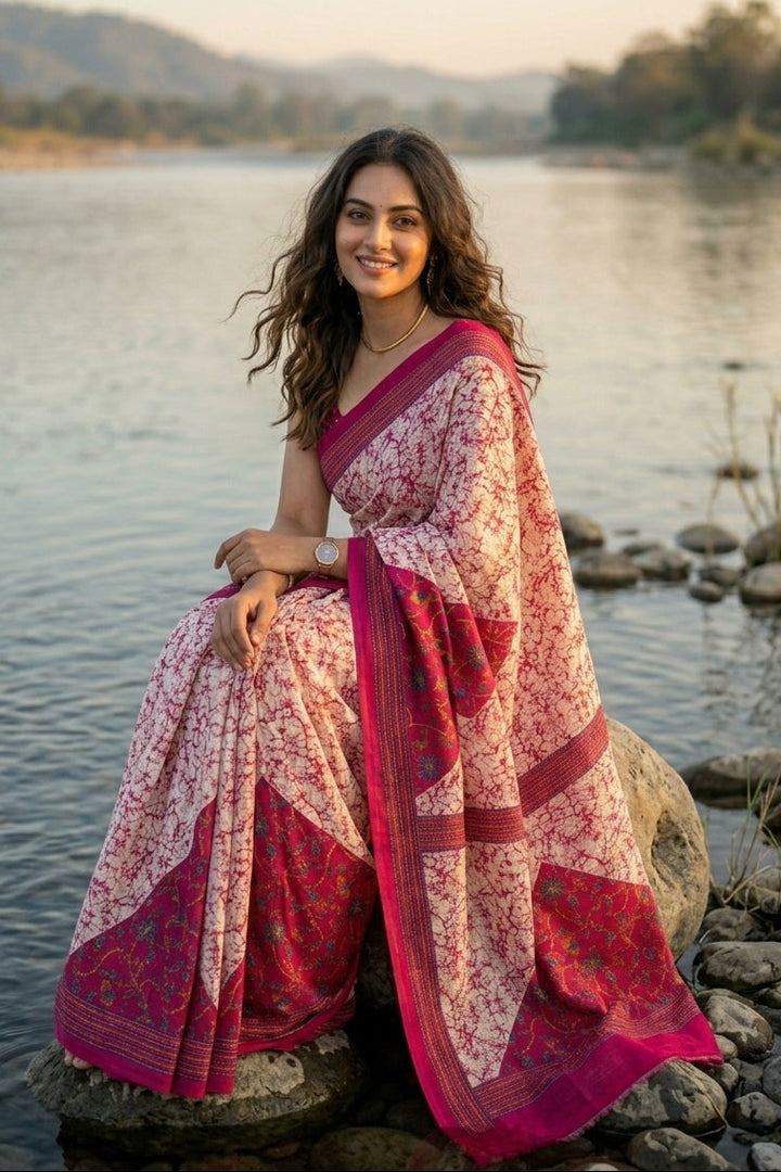 Trikon Ranga Fancy Silk Saree