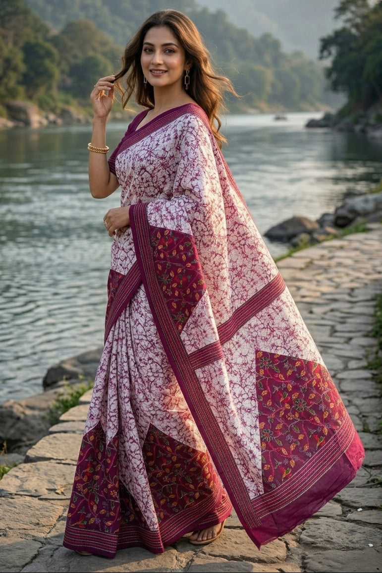 Trikon Ranga Fancy Silk Saree