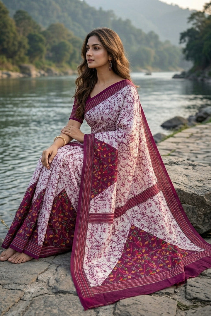 Trikon Ranga Fancy Silk Saree
