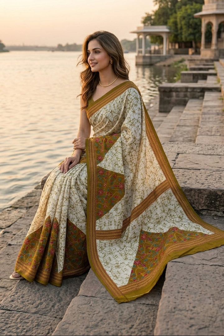 Trikon Ranga Fancy Silk Saree